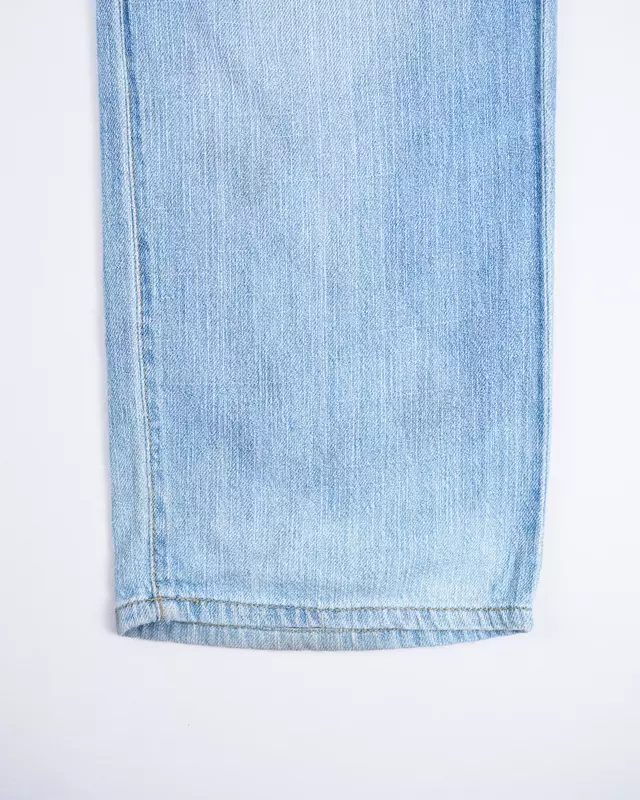 Light Blue Vintage-Fade Wide-Leg Trousers