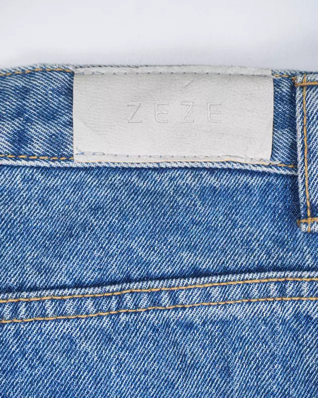 Medium Wash Distressed Knee-Slit Wide-Leg Jeans