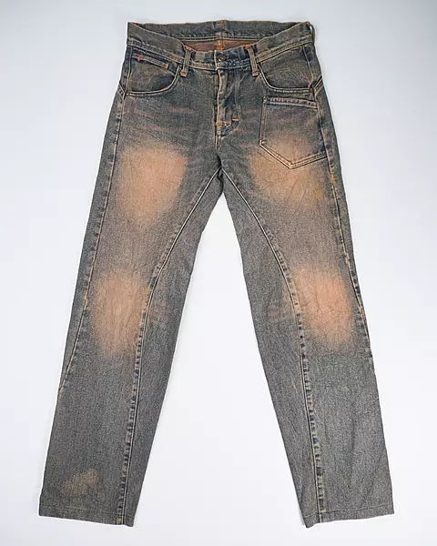 Mud-Wash Tinted Twist-Seam Straight Jeans
