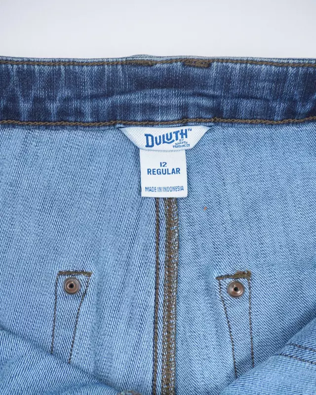Medium Wash Utility Carpenter Straight-Leg Jeans