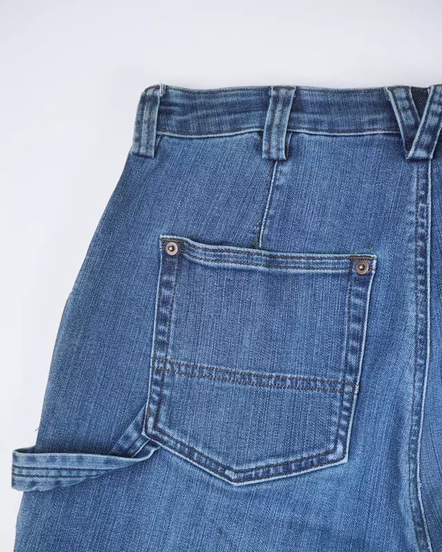 Medium Wash Utility Carpenter Straight-Leg Jeans