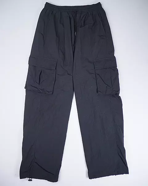 Black Baggy Utility Track Pants
