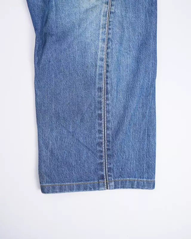 Medium Wash Twisted-Seam Engineered Relaxed Jeans