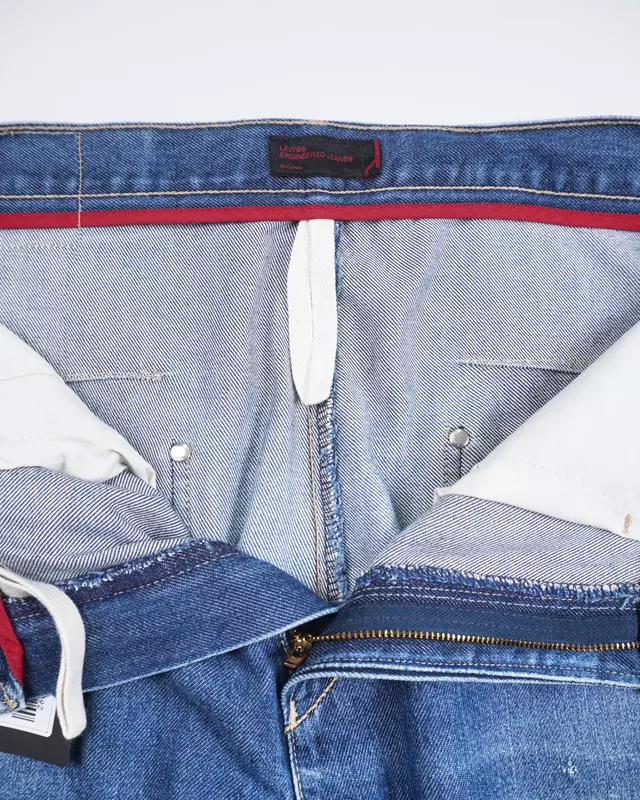 Medium Wash Twisted-Seam Engineered Relaxed Jeans