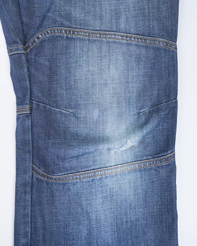 Medium Wash Multi-Pocket Moto-Style Jeans