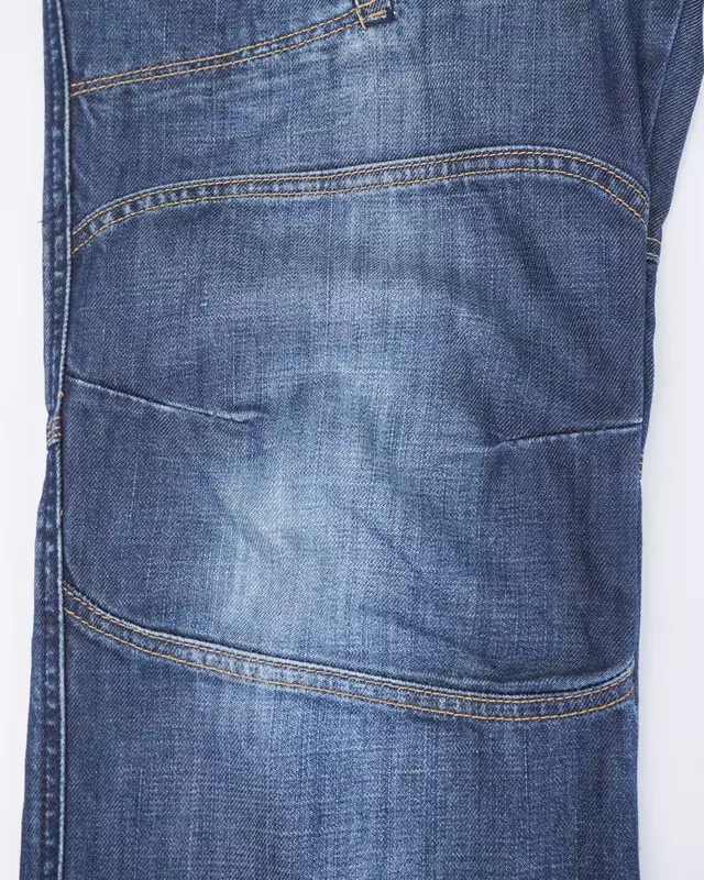 Medium Wash Multi-Pocket Moto-Style Jeans