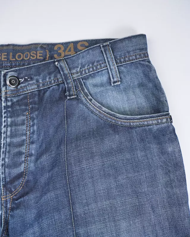 Medium Wash Multi-Pocket Moto-Style Jeans