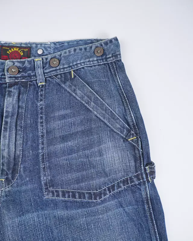 Medium Wash Workwear-Style Patch Denim Jeans