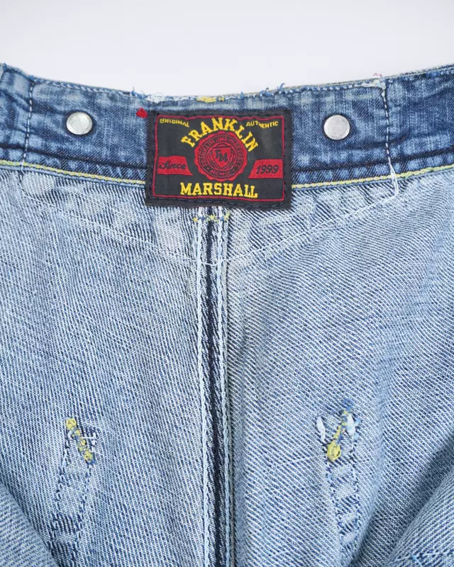 Medium Wash Workwear-Style Patch Denim Jeans