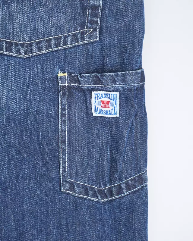 Medium Wash Workwear-Style Patch Denim Jeans
