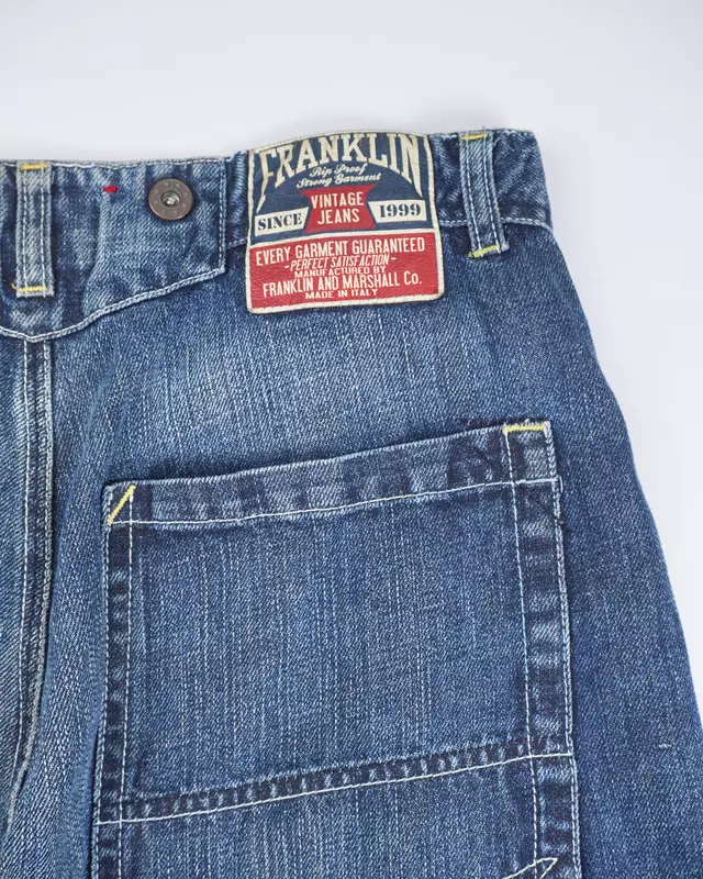 Medium Wash Workwear-Style Patch Denim Jeans
