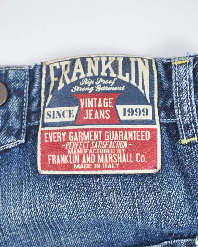 Medium Wash Workwear-Style Patch Denim Jeans