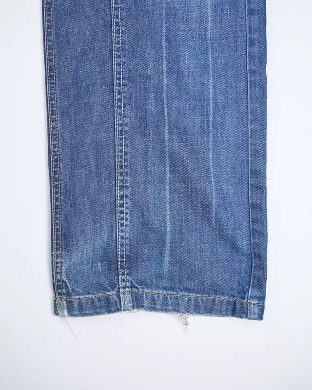 Medium Wash Curved-Inseam Engineered Straight Jeans