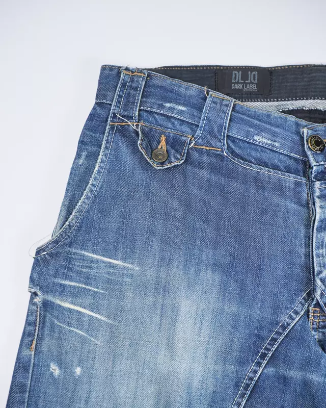 Medium Wash Curved-Inseam Engineered Straight Jeans