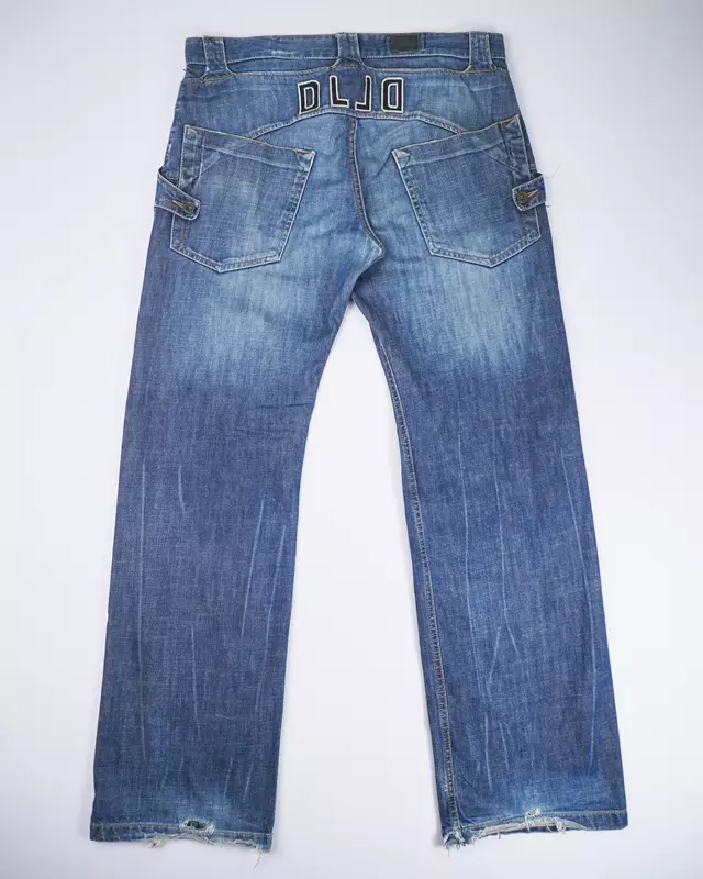Medium Wash Curved-Inseam Engineered Straight Jeans