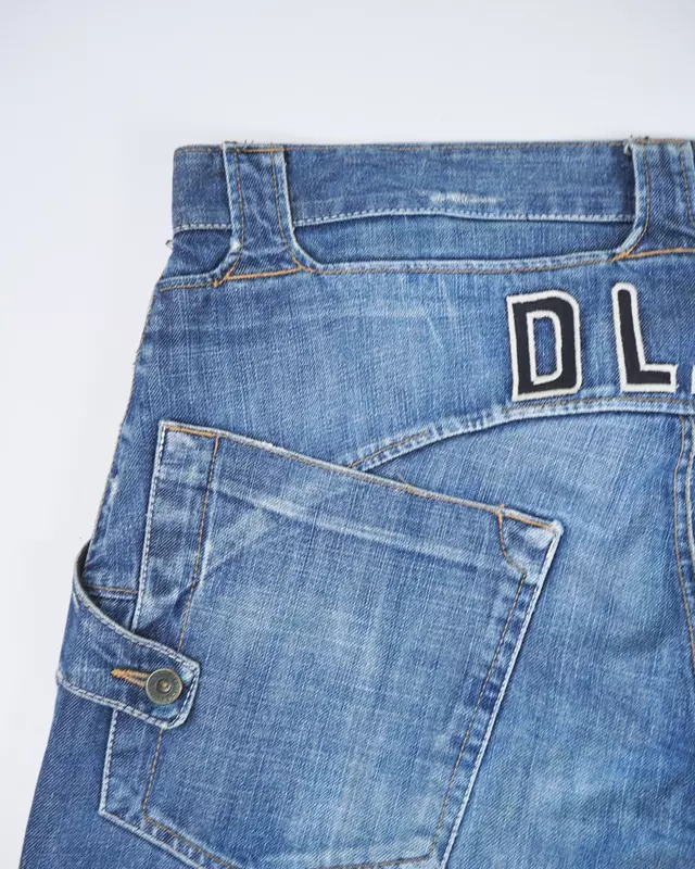 Medium Wash Curved-Inseam Engineered Straight Jeans