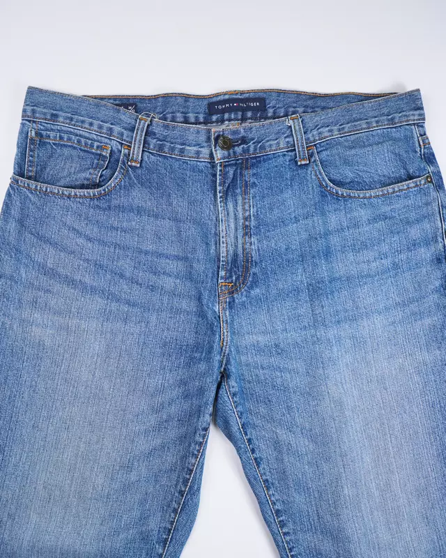 Medium Wash Classic Straight-Leg Denim Jeans