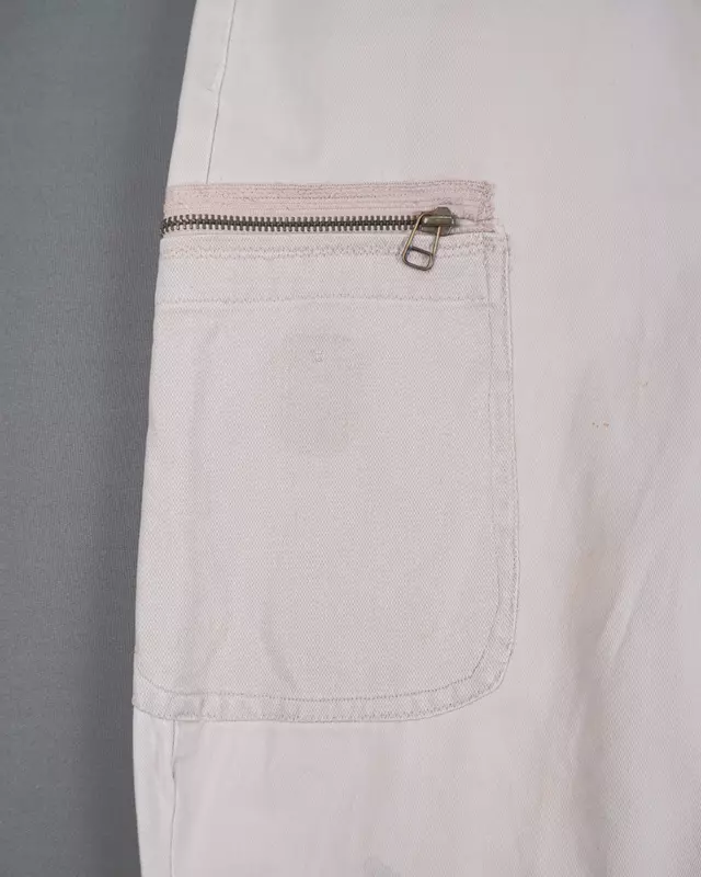 Ivory Straight Fit Cargo Trousers