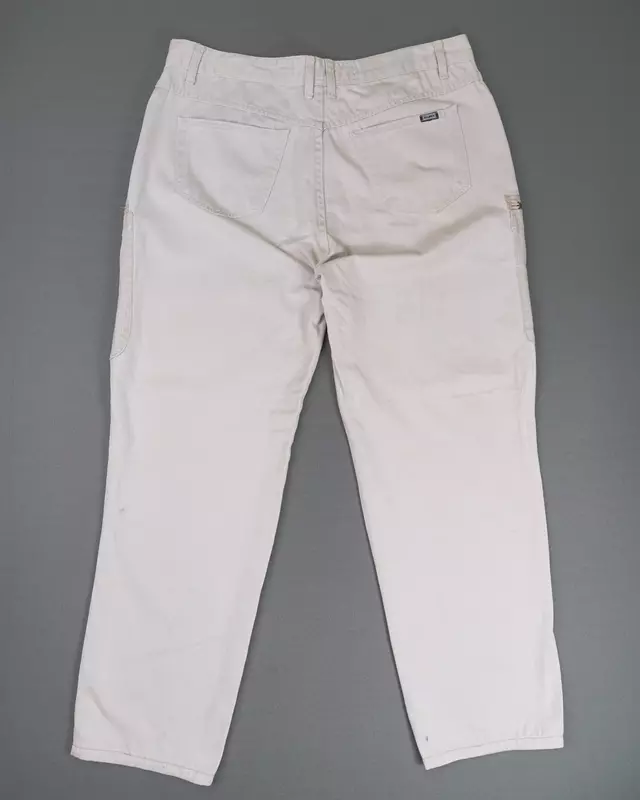 Ivory Straight Fit Cargo Trousers