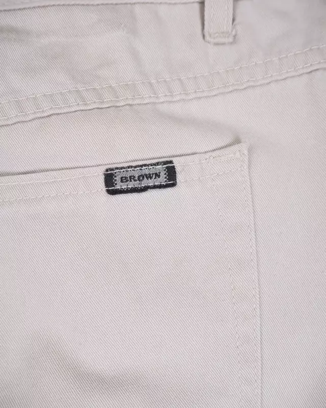 Ivory Straight Fit Cargo Trousers