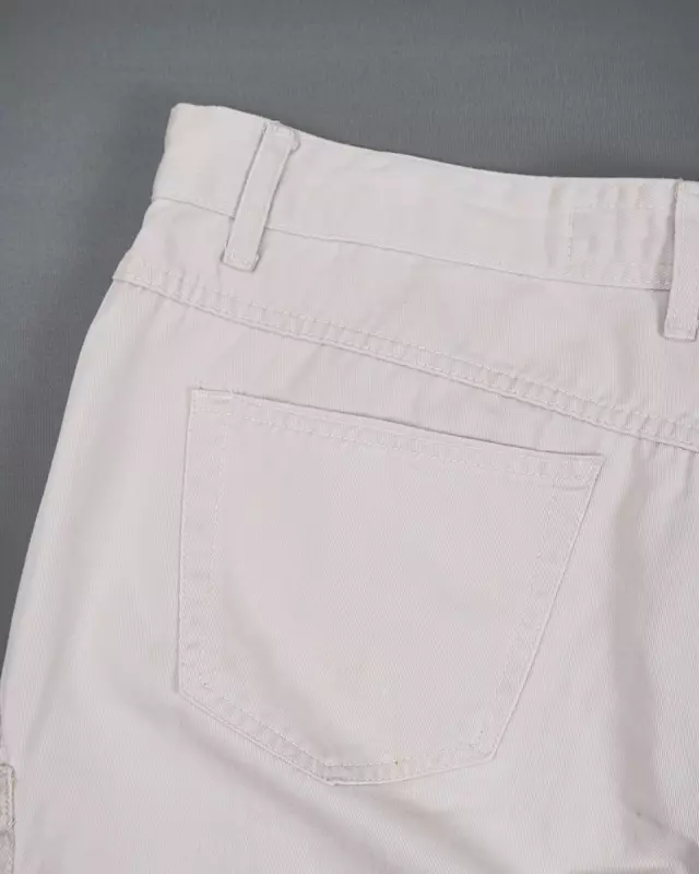 Ivory Straight Fit Cargo Trousers