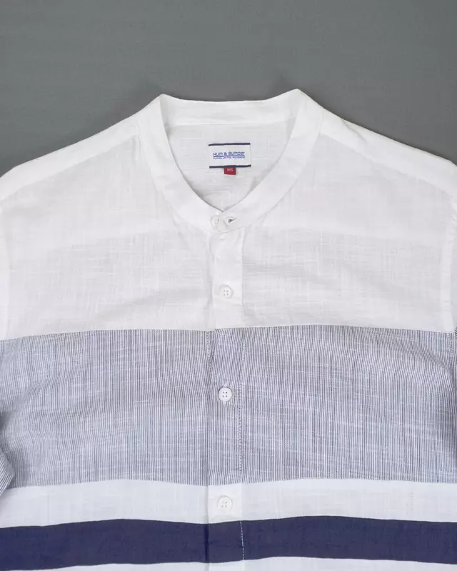 White Colorblock Lightweight Summer Shirt