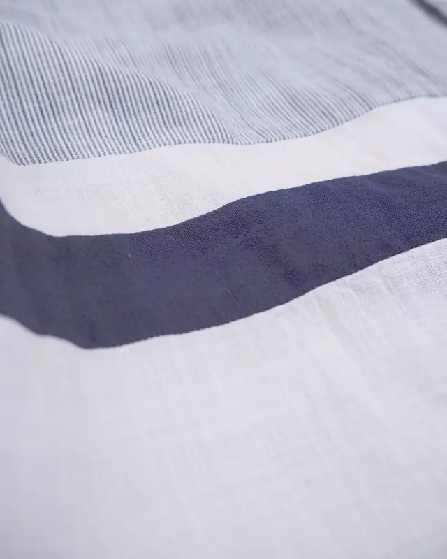 White Colorblock Lightweight Summer Shirt
